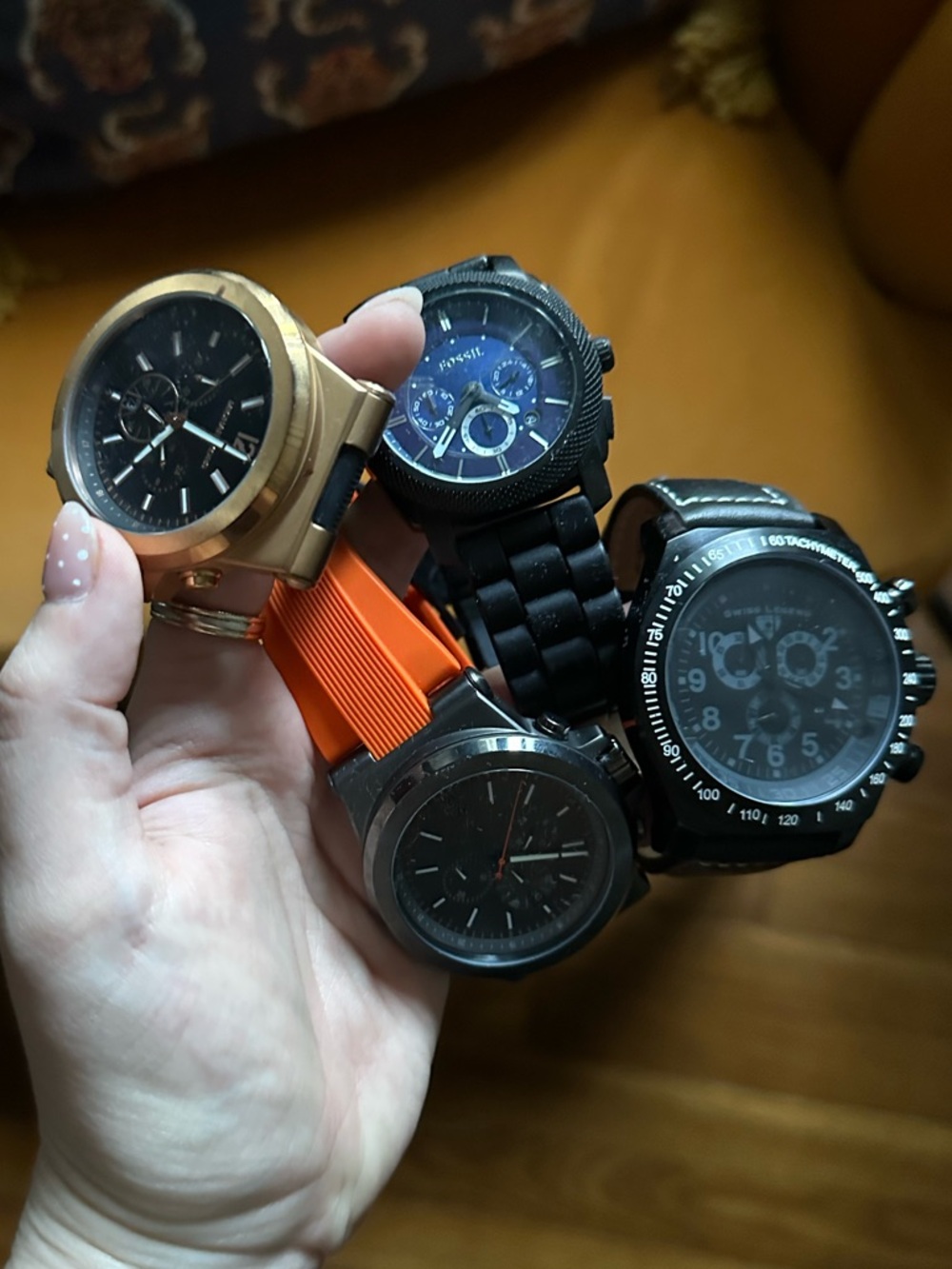 Lot 4 Men’s Watches Michael Kors Fossil Swiss Legend